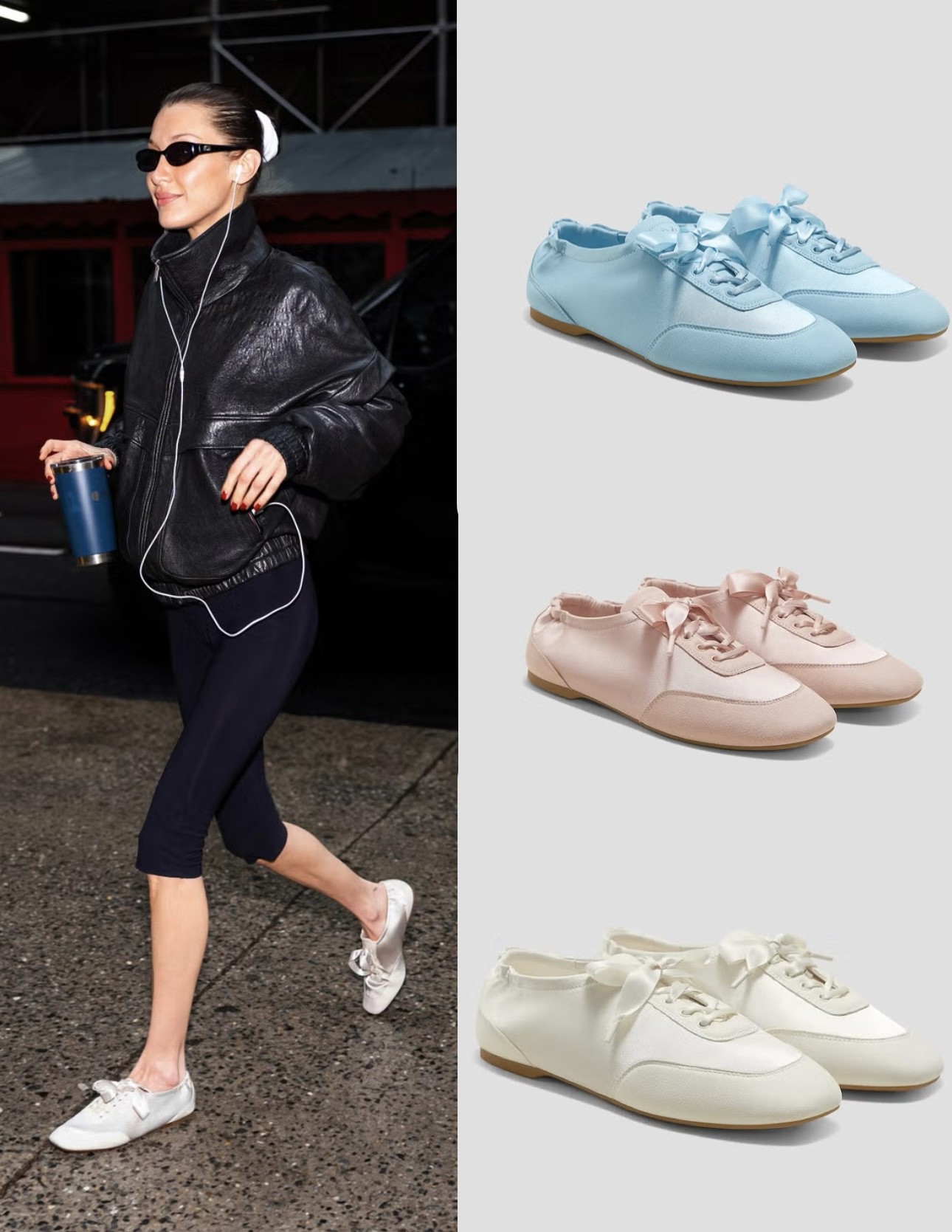 بيلا حديد بأحذية الباليه المريحة