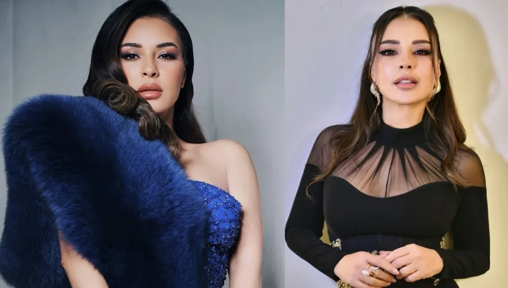 ماغي بو غصن بين رقي الأزرق من طوني ورد والأسود من رامي سلمون