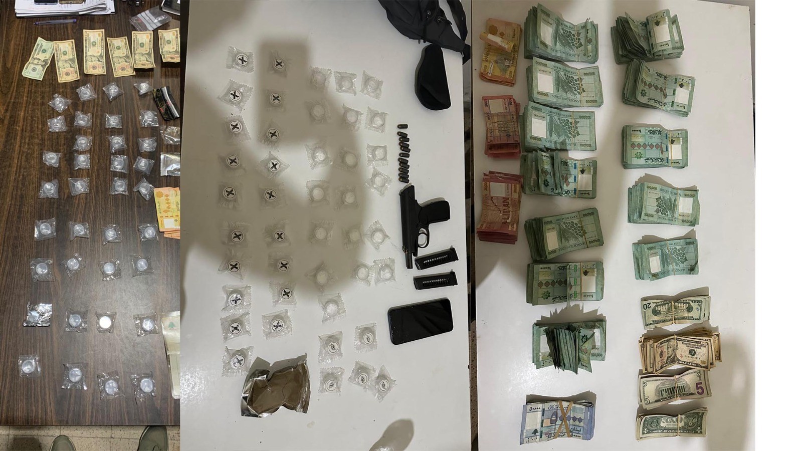 صورة للمضبوطات (قوى الأمن).