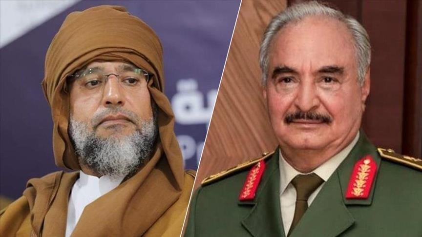 خليفة حفتر وسيف الإسلام القذافي.