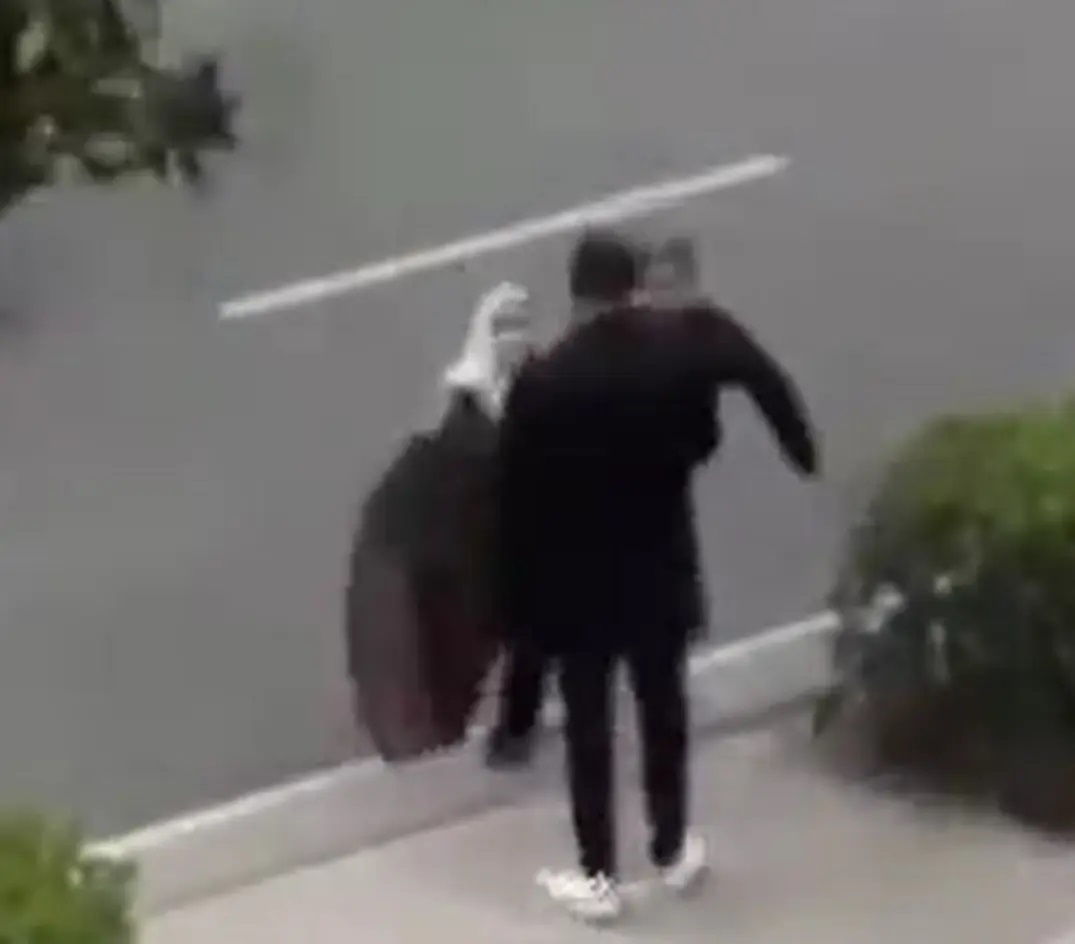 شاب يضرب والده على مرأى من والدته (أكس)