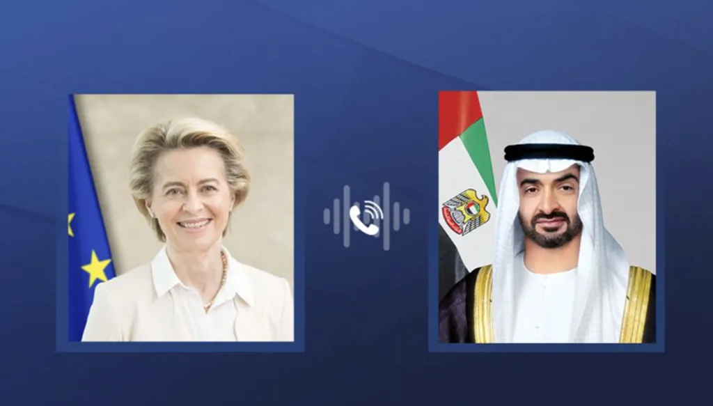 رئيس الإمارات ورئيسة المفوضية الأوروبية يبحثان التطورات الإقليمية