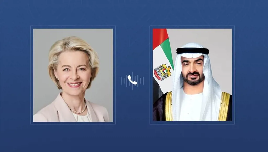 رئيس الإمارات ورئيسة المفوضية الأوروبية يبحثان اتفاقية الشراكة الإستراتيجية والتطورات الدولية