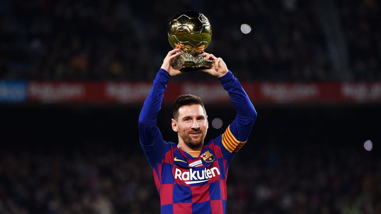 ليونيل ميسي بقميص برشلونة. (وكالات)