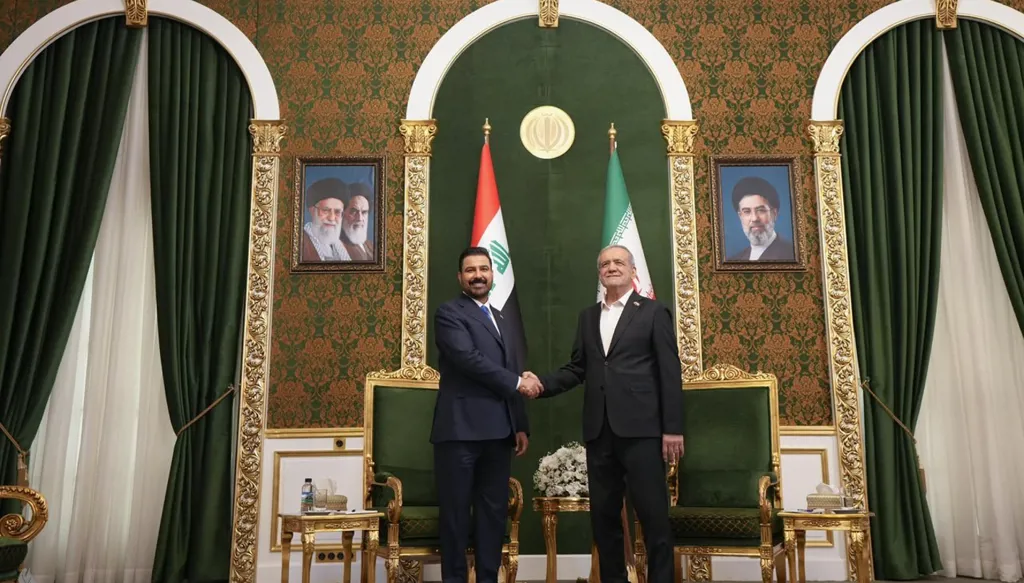 رئيس الوزراء العراقي يلتقي بزشكيان في طهران