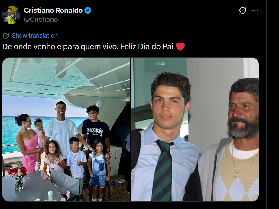 رسالة كريستيانو رونالدو في عيد الأب.