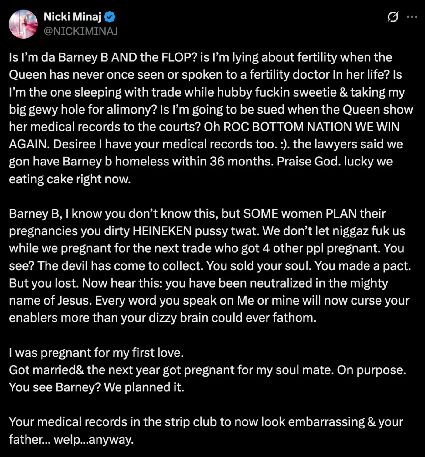 إحدى تدوينات نيكي ميناج (إكس)