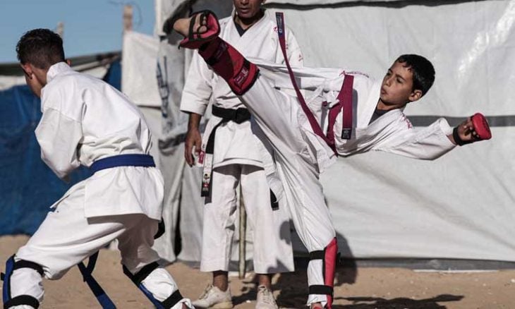 من التدريبات في غزة. (وكالات)