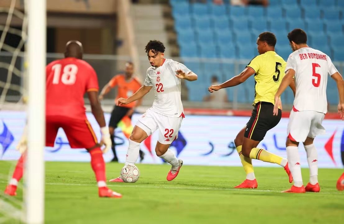 من مباراة تونس ضد أوغندا. (فيسبوك)