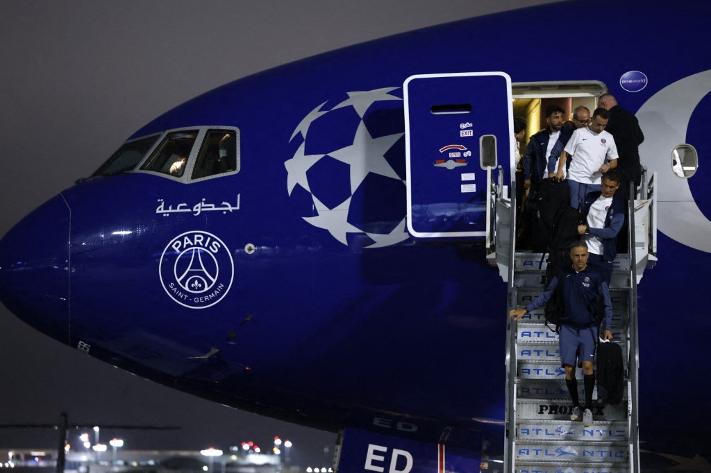 من وصول نادي باريس سان جيرمان. (أ ف ب) 