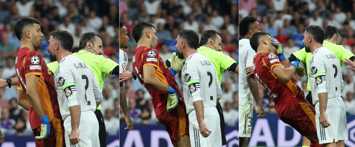 لحظة طرد كارفخال. (أ ف ب) 