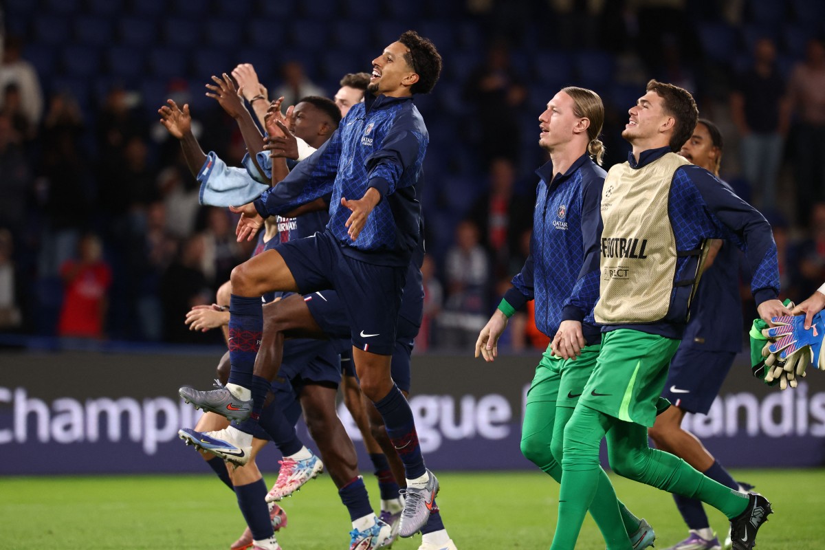 لاعبو باريس سان جيرمان. (أ ف ب) 