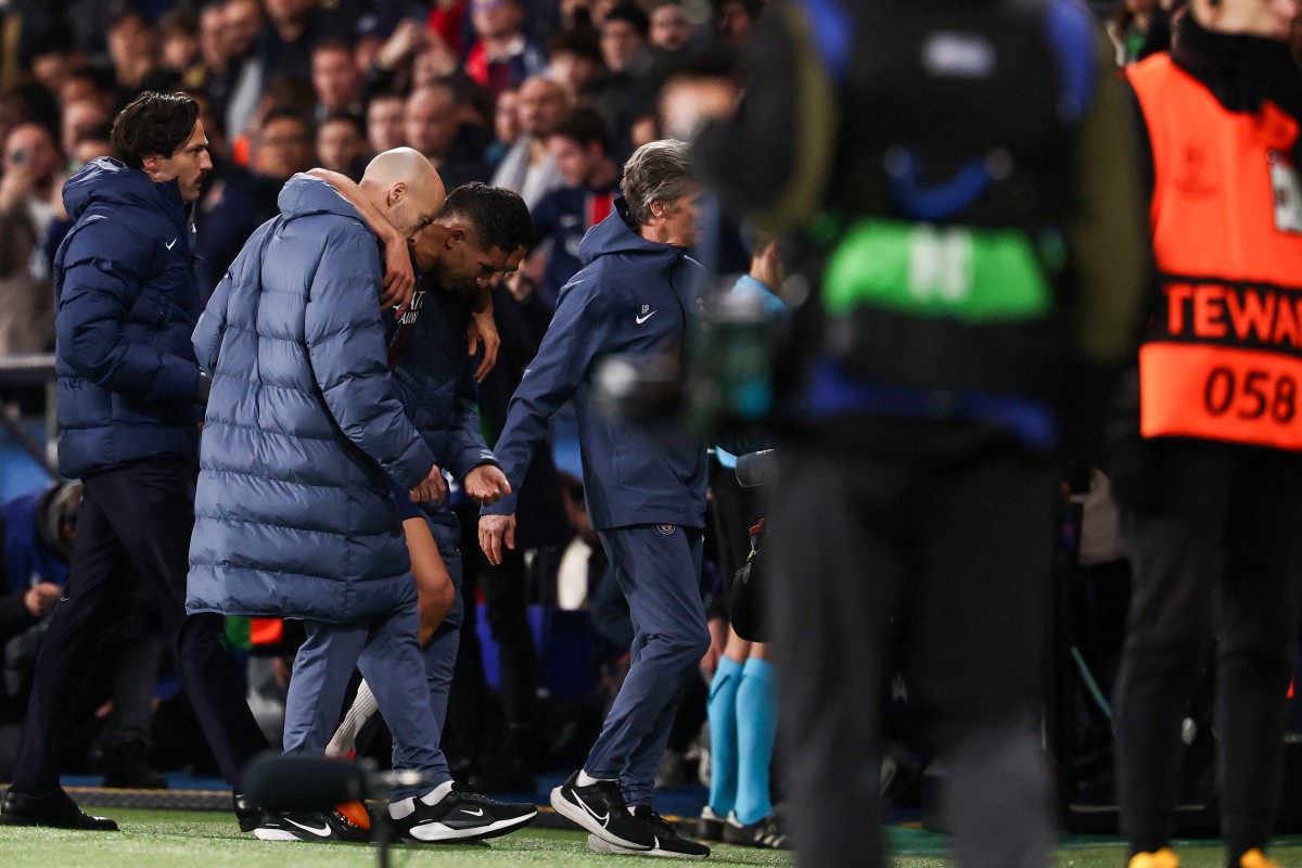 أشرف حكيمي من من مباراة باريس سان جيرمان وبايرن ميونيخ. (أ ف ب) 