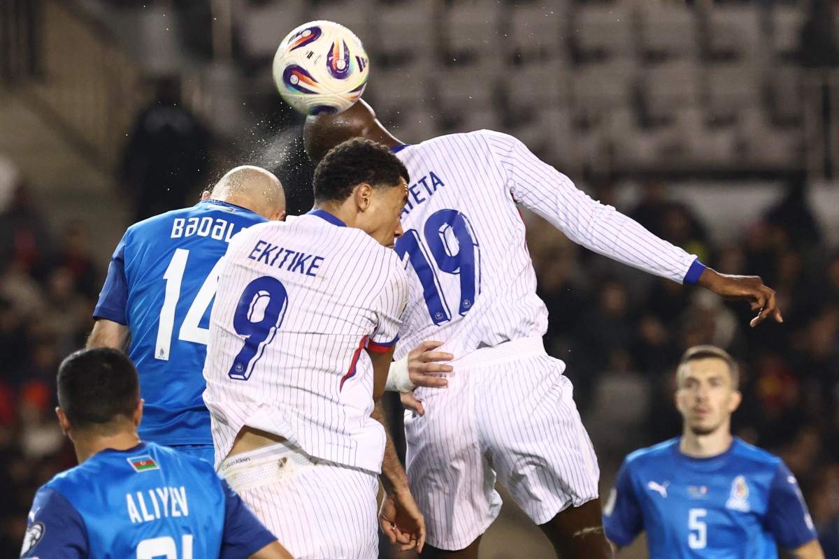 من مباراة فرنسا وأذربيجان. (أ ف ب)