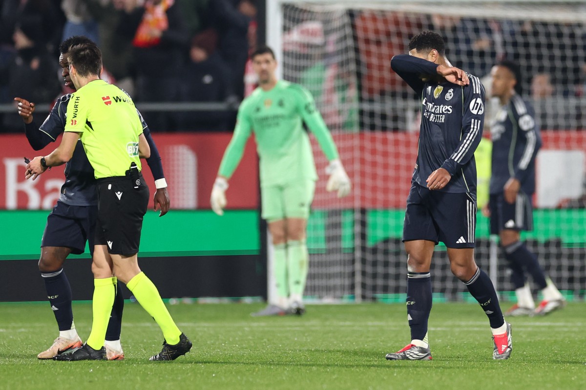 من مباراة ريال مدريد وجيرونا. (أ ف ب)