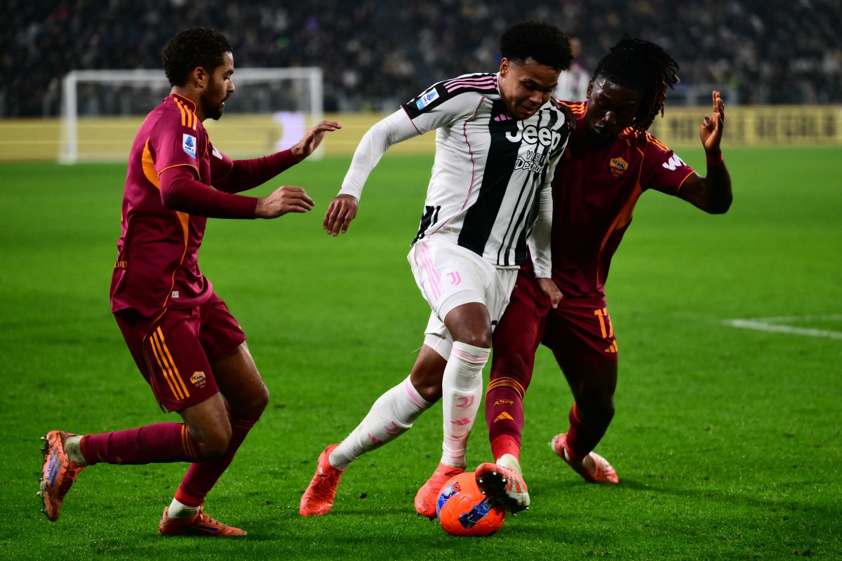 من مباراة جوفنتوس وروما. (أ ف ب)