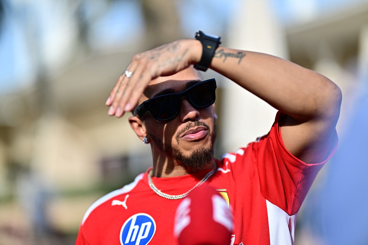 سائق فيراري البريطاني لويس هاميلتون. (أ ف ب) 