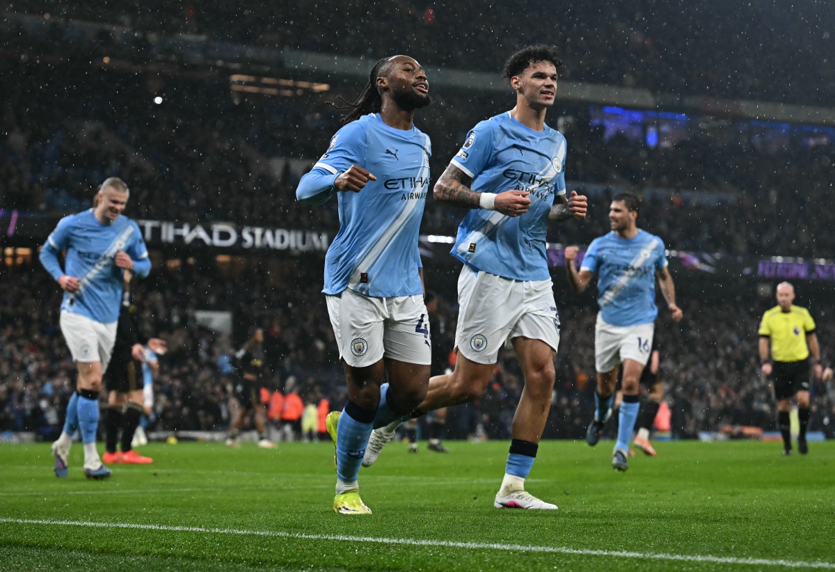 لاعبو مانشستر سيتي. (أ ف ب) 