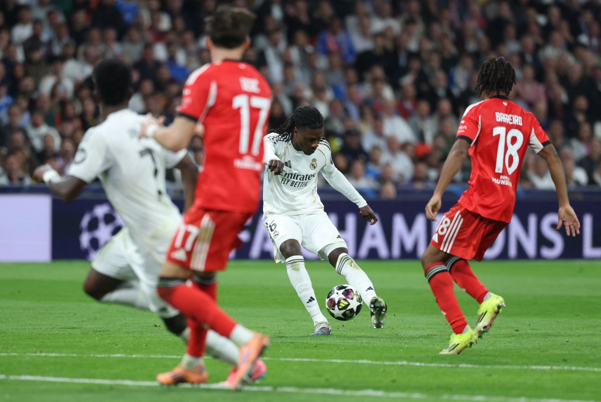 من مباراة ريال مدريد وبنفيكا. (أ ف ب)