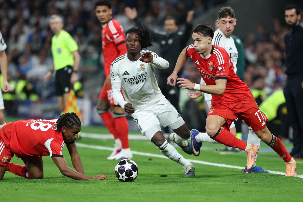 من مباراة ريال مدريد وبنفيكا. (أ ف ب)