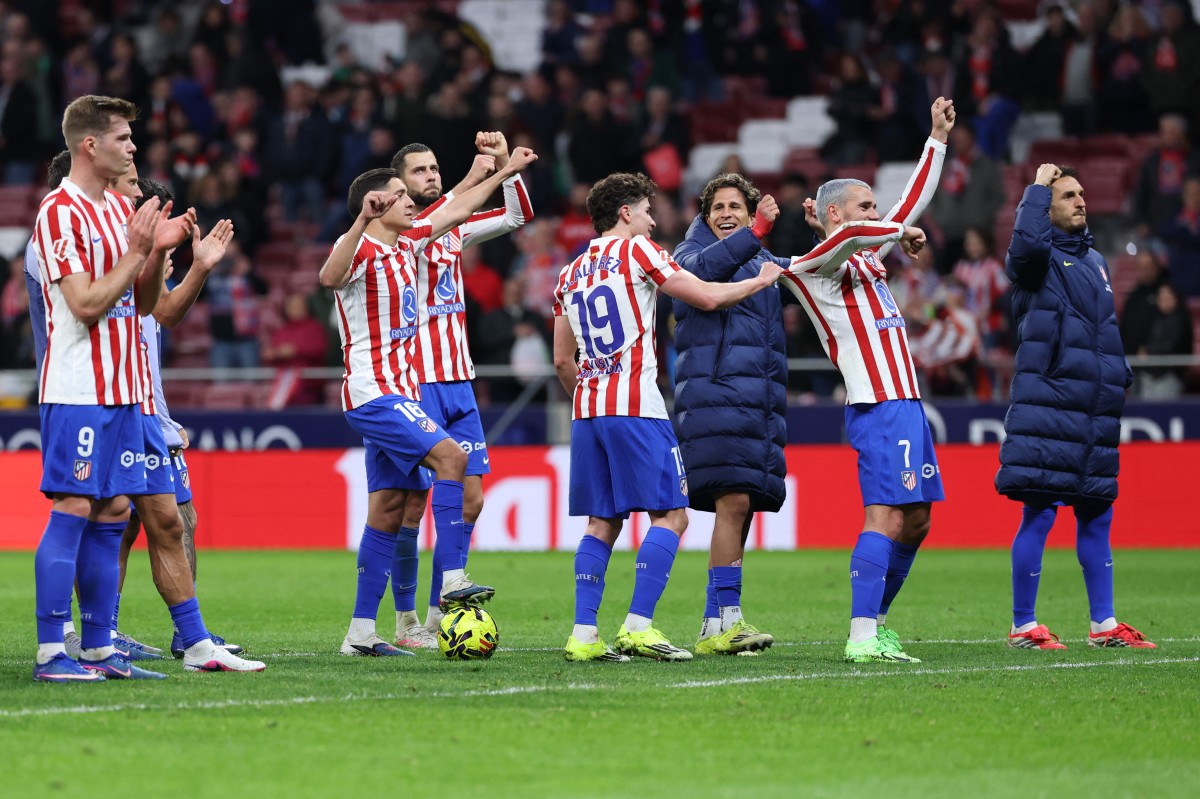 لاعبو أتلتيكو مدريد. (أ ف ب)