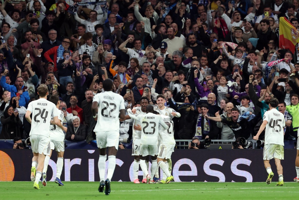 من مباراة الذهاب بين ريال مدريد ومانشستر سيتي. (أ ف ب)