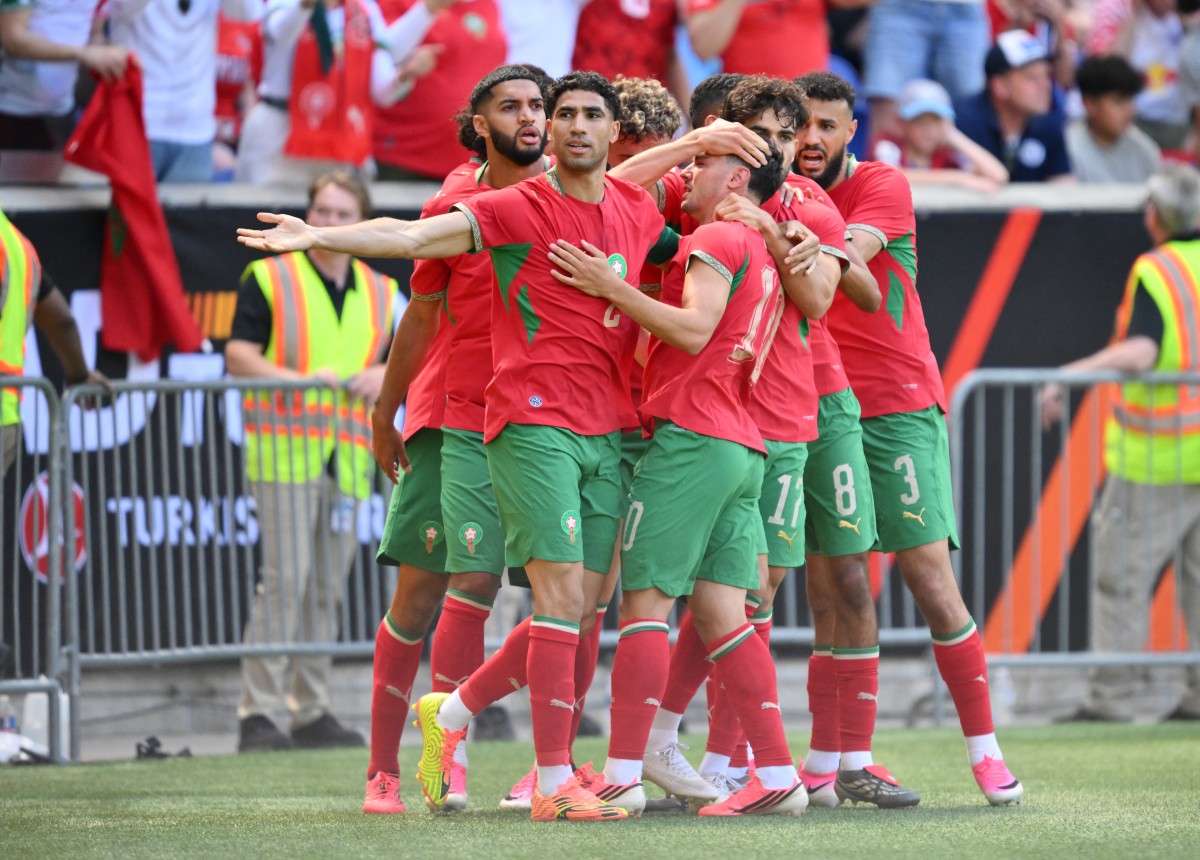 لاعبو المغرب. (أ ف ب)