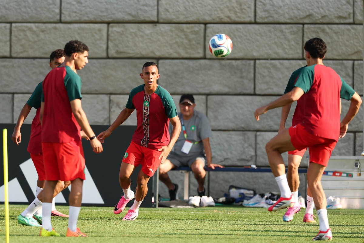 من تدريبات المغرب. (أ ف ب)