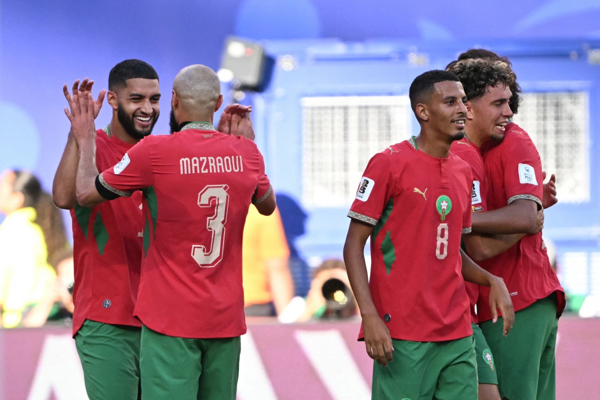 لاعبو المغرب. (أ ف ب)