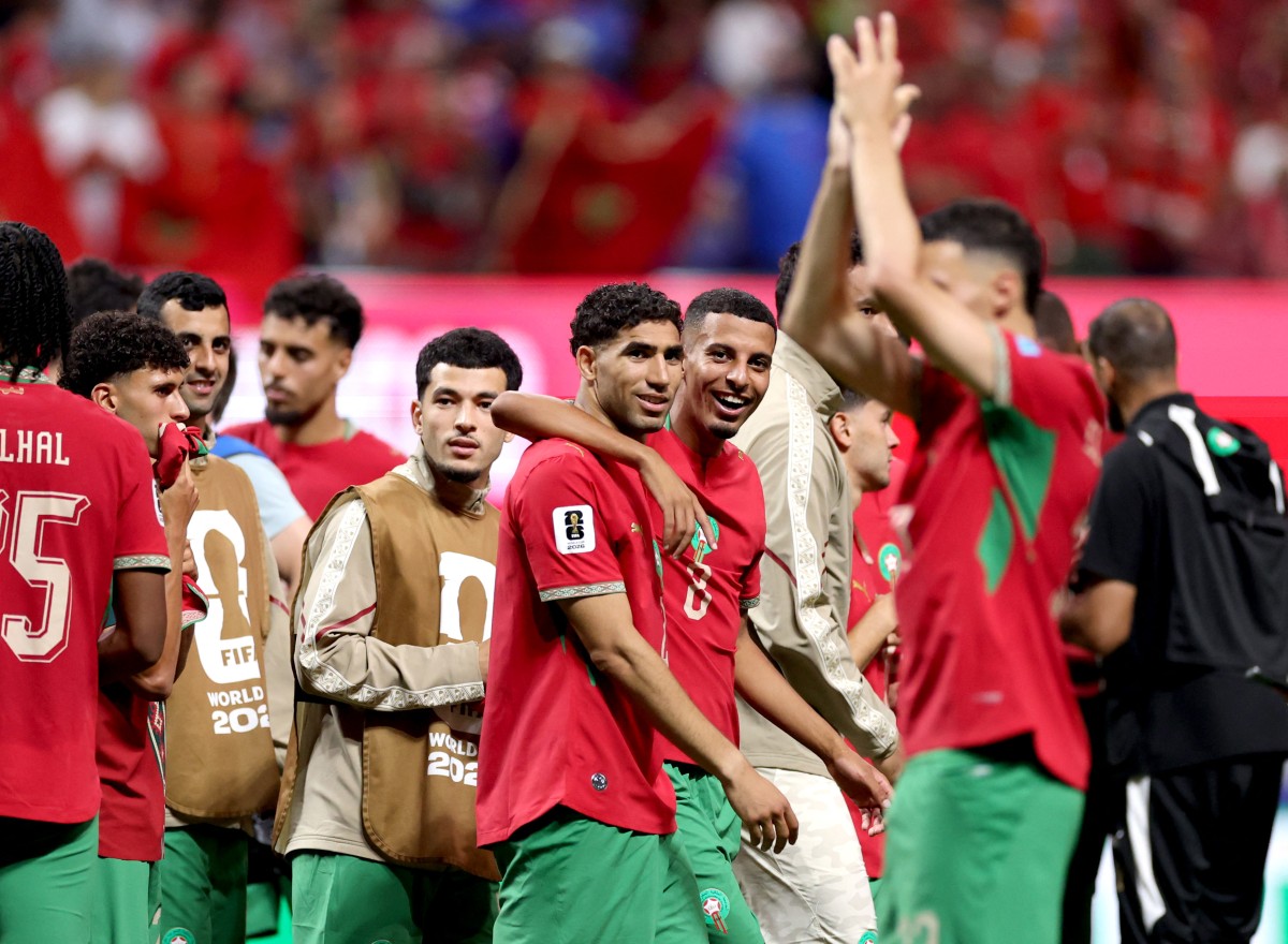 لاعبو المغرب. (أ ف ب) 