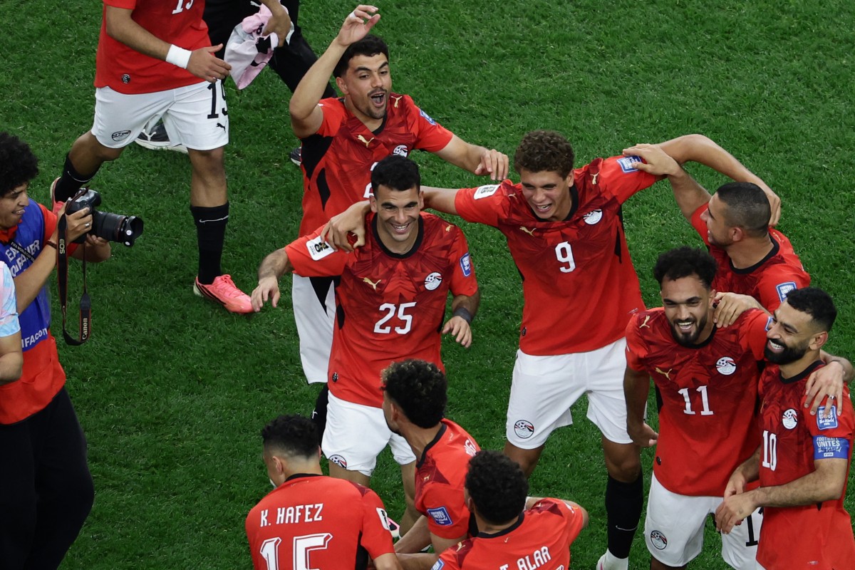 لاعبو مصر. (أ ف ب)