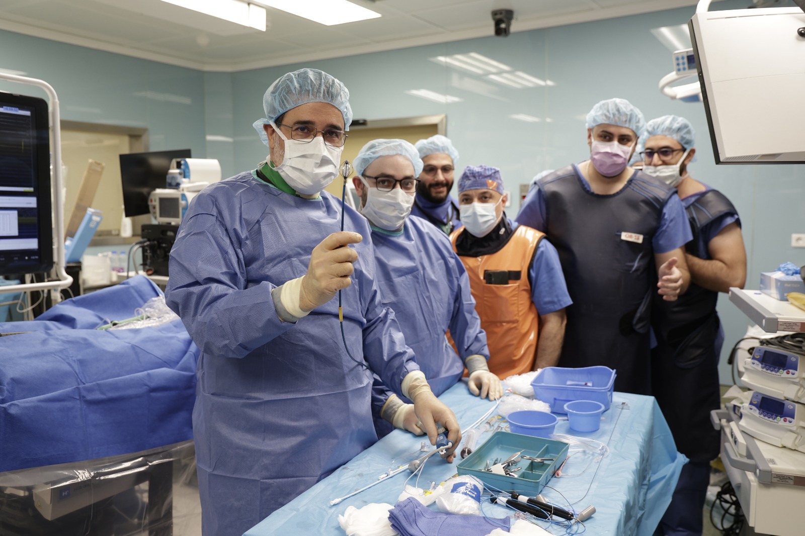 Dr. Abboud and his surgical team in the operating room.