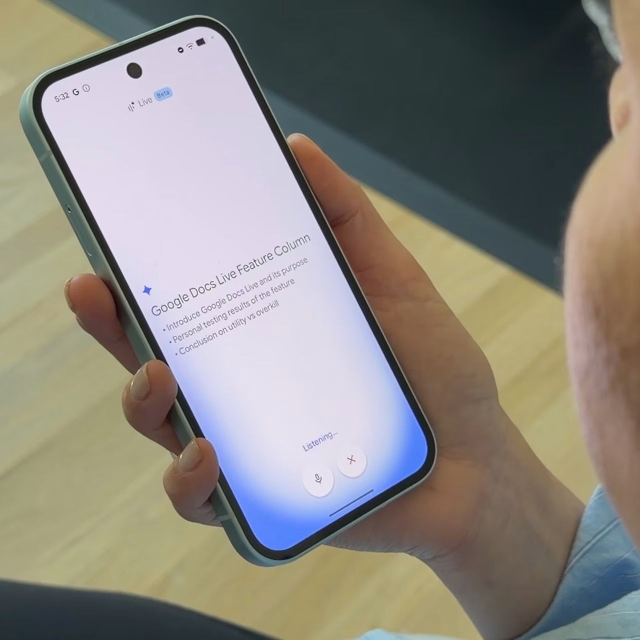 Live أداة قادمة تتيح لك أن تُنشئ مستندات Google Docs بصوتك ( صورة من واجهة التطبيق / مواقع)