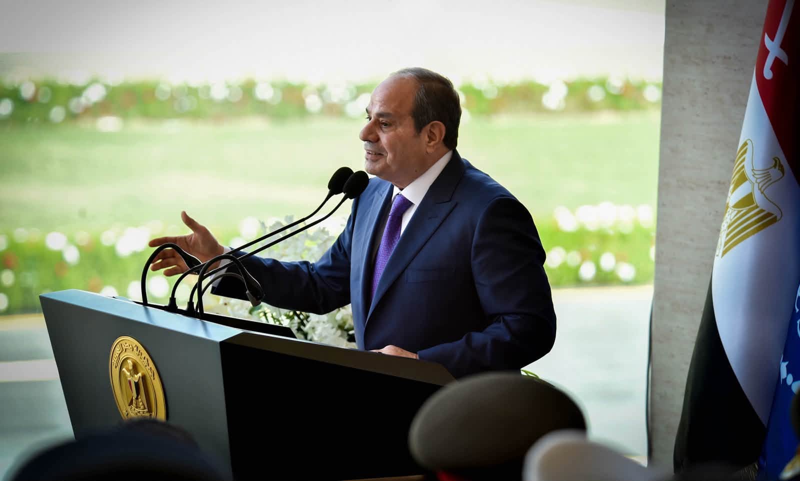 الرئيس المصري عبد الفتاح السيسي خلال حفل عسكري، 17 تشرين الأول/أكتوبر 2026. (الرئاسة المصرية)