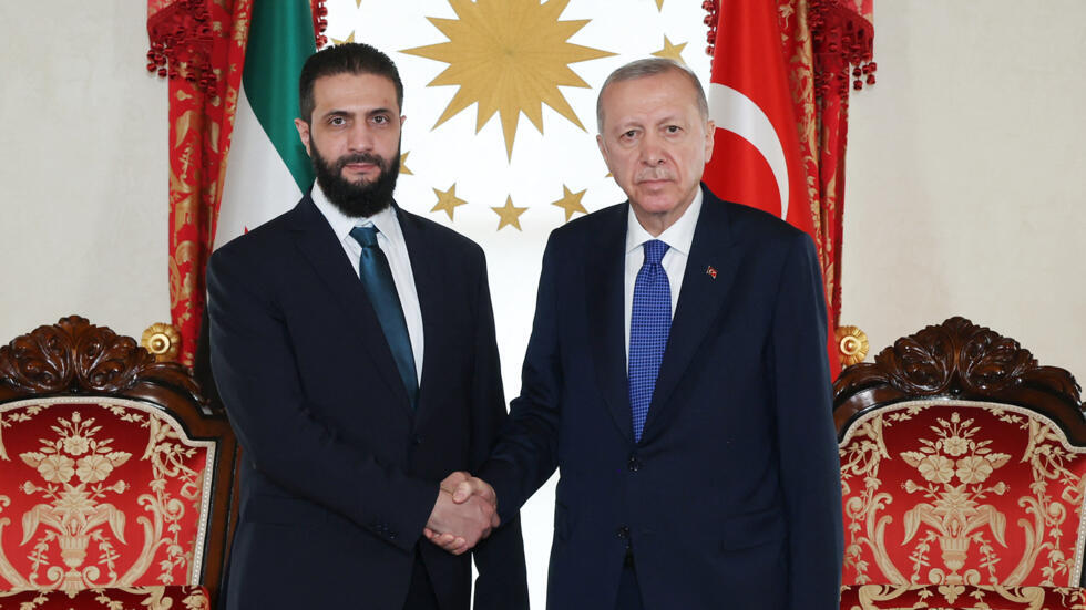 رجب طيب أردوغان وأحمد الشرع. (وكالات)