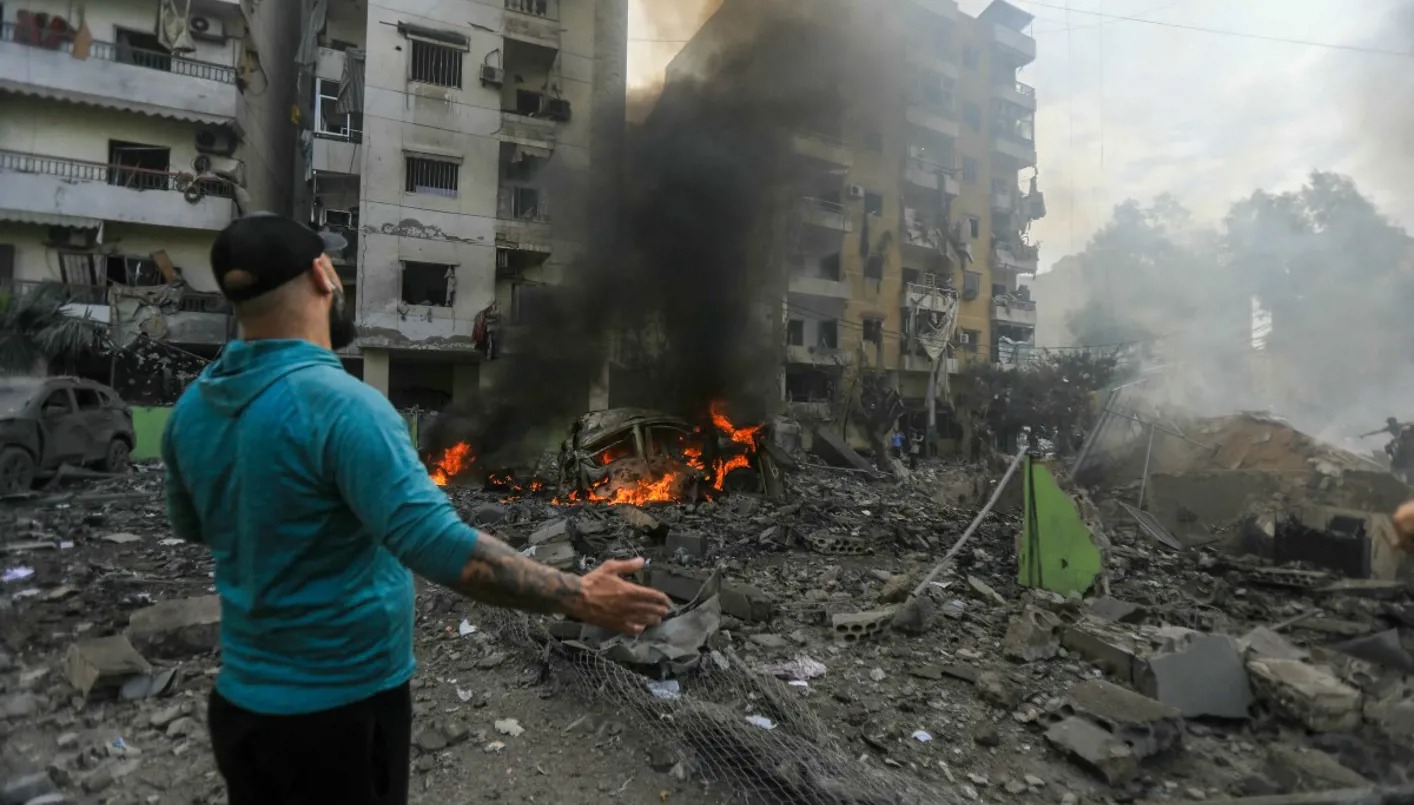 الغارة التي استهدفت الضاحية (أ ف ب)