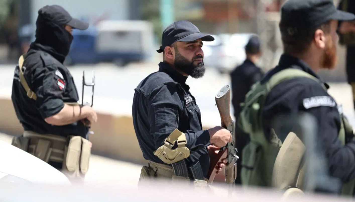 ‏ عناصر من قوات الأمن العام السوري. (أ ف ب)‏