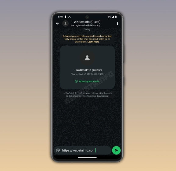 ميزة محادثات الضيف