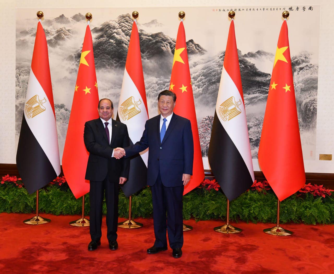 الرئيس السيسي والرئيس شي جينبينج خلال زيارة الأول إلى بكين عام 2024 - (رئاسة الجمهورية المصرية)
