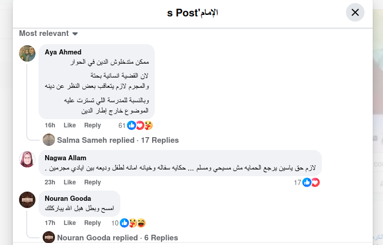 جانب من التعليقات التي هاجمت تدوينة في إحدى الصفحات المحرضة على الفتنة - (النهار)
