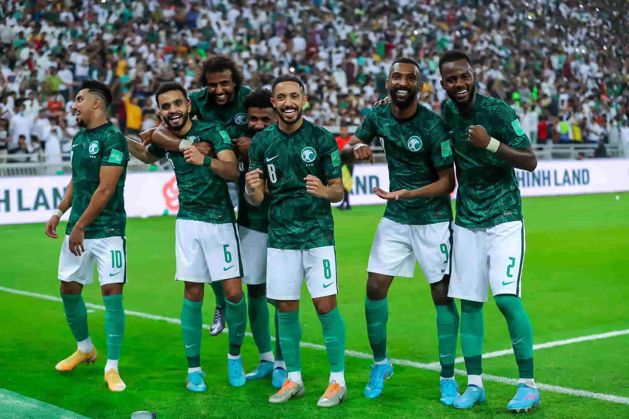 منتخب السعودية. (أ ف ب)