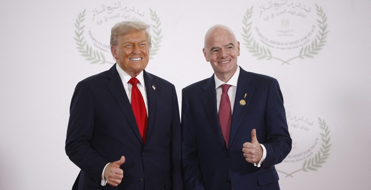جياني إنفانتينو وترامب (أ ف ب)