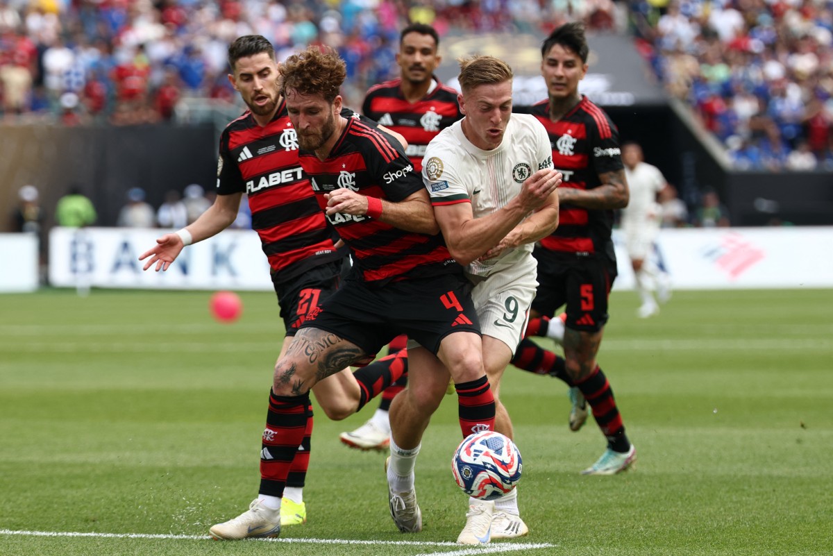 من لقاء فلامنغو وتشيلسي (أ ف ب)