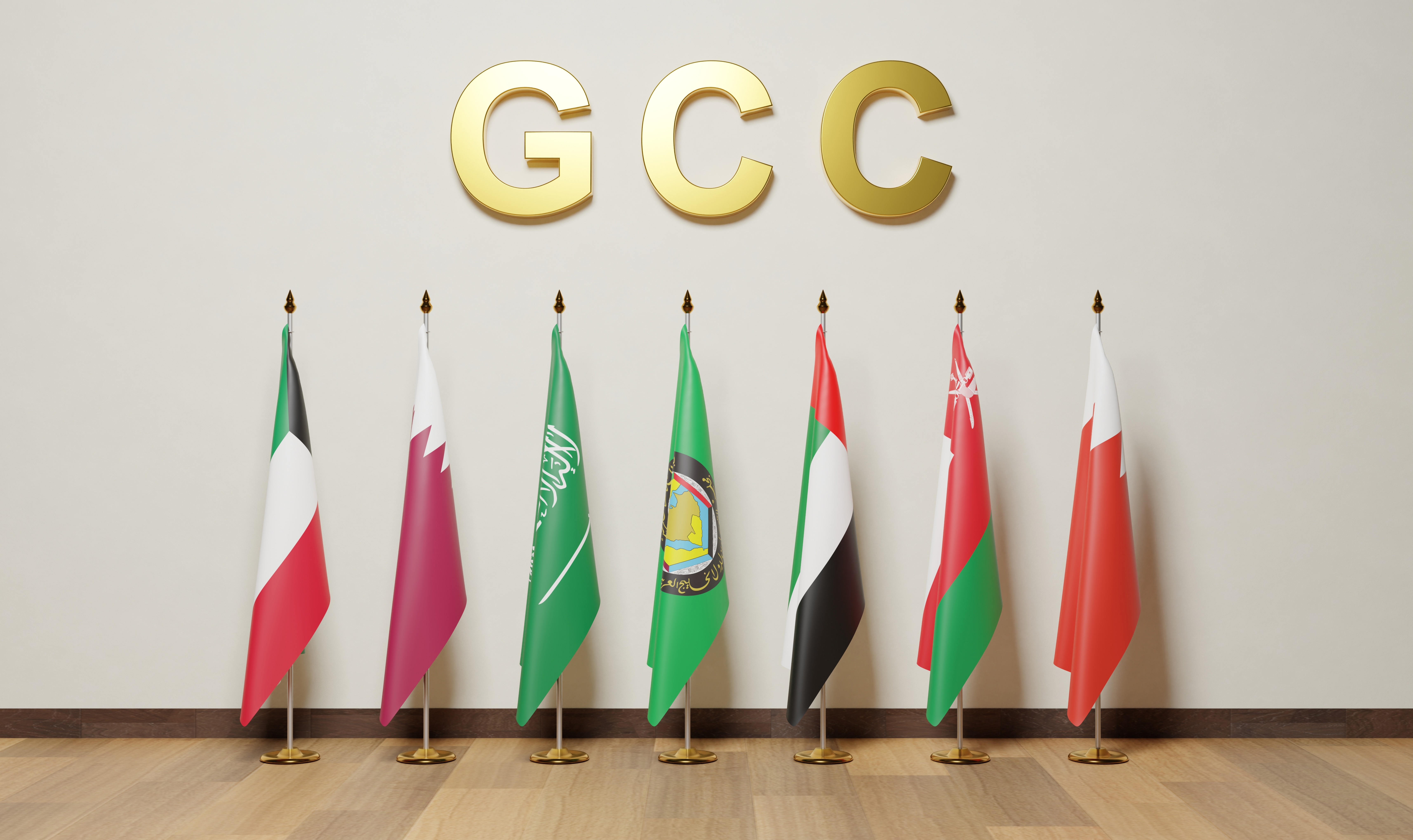أعلام دول مجلس التعاون الخليجي (أ ف ب)
