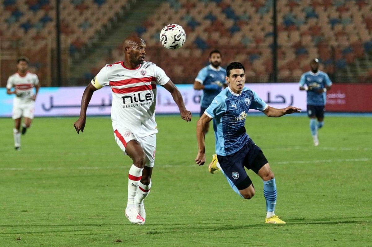 من لقاء الزمالك وبيراميدز الموسم الماضي (وكالات)