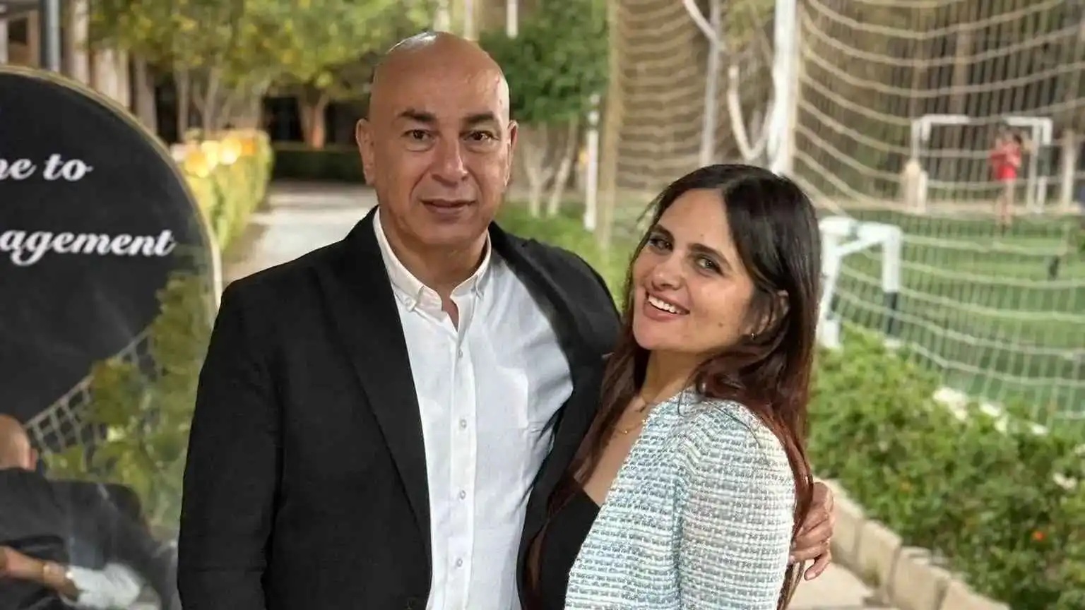دان آدم وزوجها حسام حسن (سوشيال ميديا)
