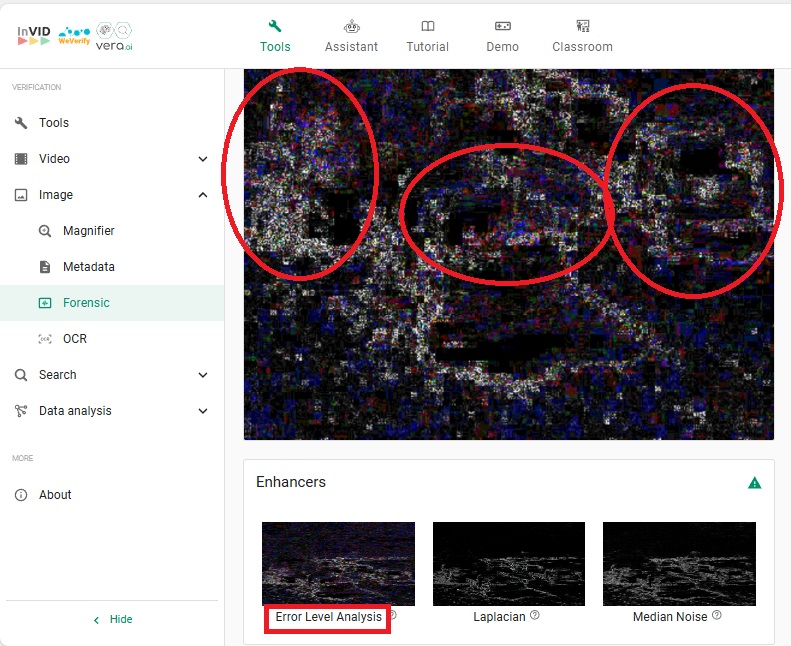 فحص الصورة عبر اداة Invid