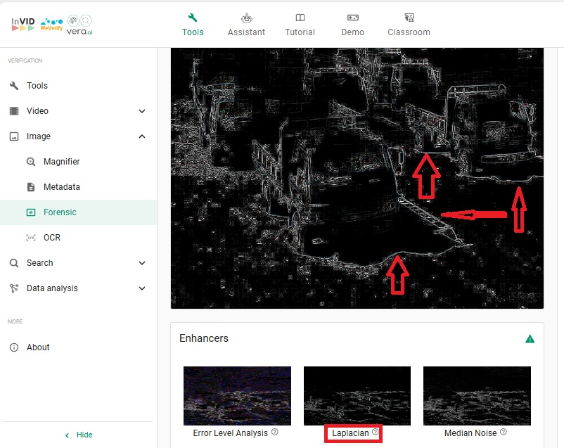 فحص الصورة عبر اداة Invid