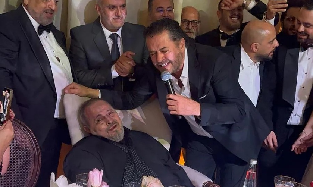 راغب علامة وجورج وسوف في زفاف حاتم (سوشيال ميديا)