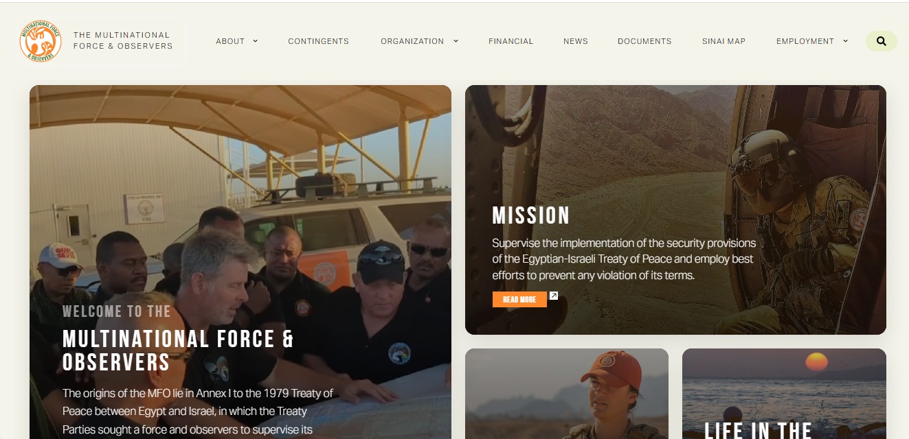 لقطة من موقع  القوات متعددة الجنسيات والمراقبة MFO
